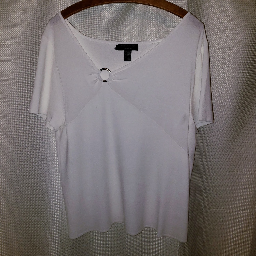Cable & Gauge White Short Sleeve Top NWOT